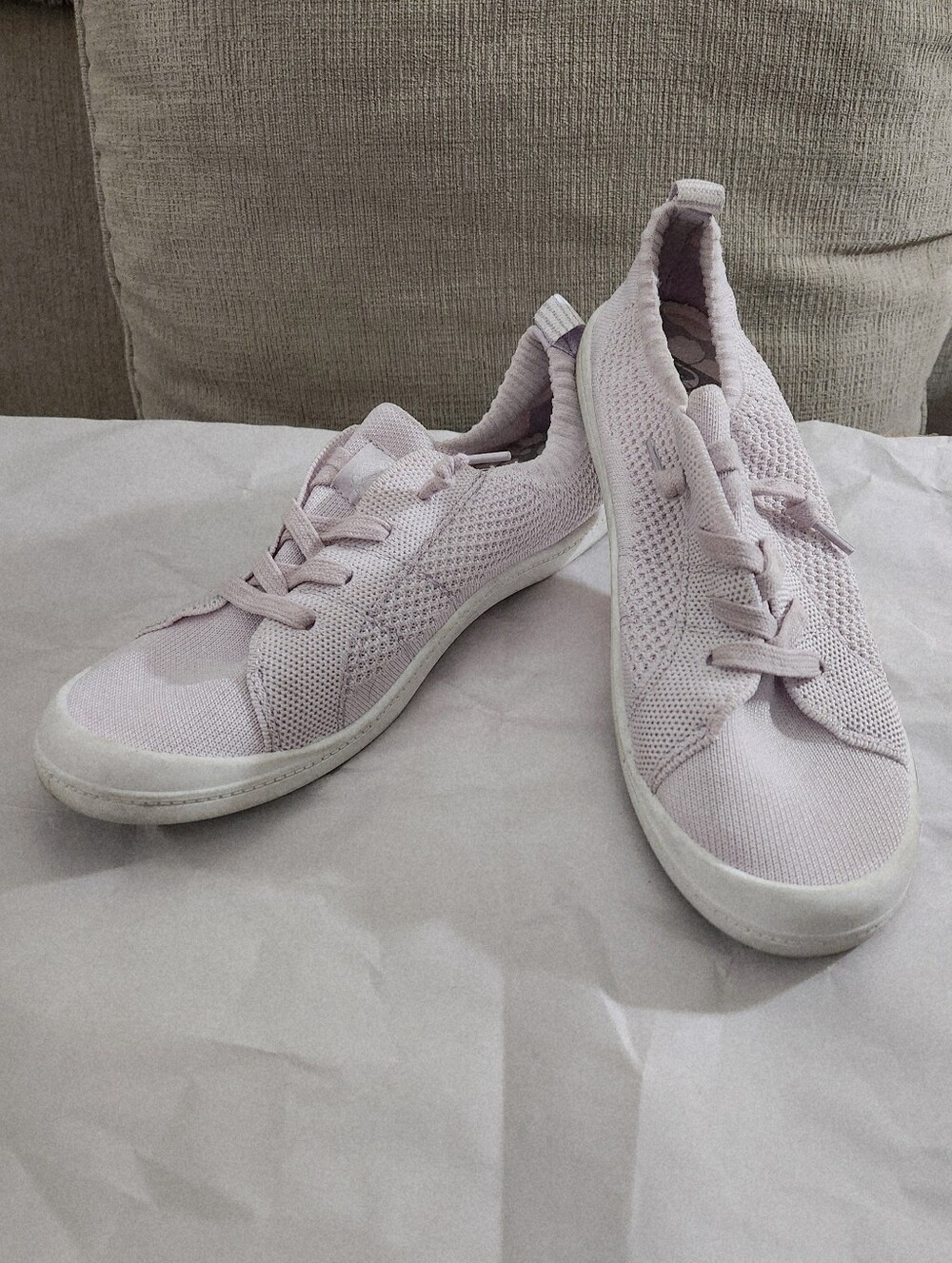 Lavender Purple Roxy Bayshore Closed Knit Slip On Sneakers Sz 9.5